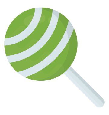 Şeker bir çubuk üzerinde yuvarlak çizgili, bu lolipop simge yoktur