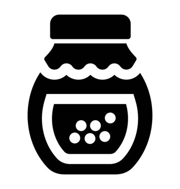 Yaban mersini kavanoz ile kumaş iyi adam için bir simge yapma kumaş kapak ile örtülü serum konteyner dolu 