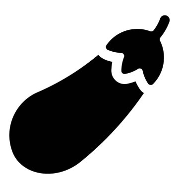 Sebze ile pedicel üstte patlıcan simgesini infatuating gibi yeşil taç şeklinde bir uzun oval 