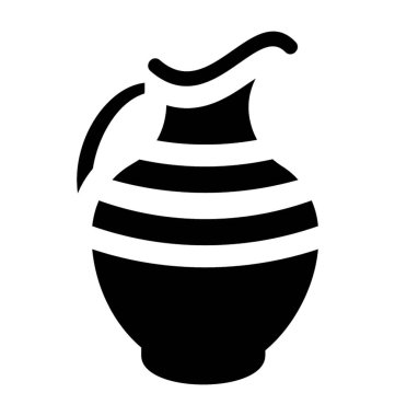 Sürahi temsil eden bir geleneksel su kabı simgesi 