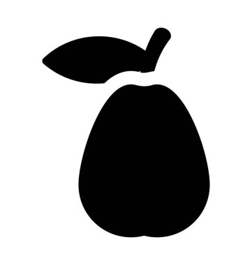 Kalp şekli sebze yaprak ve pedicel, armut için simge 