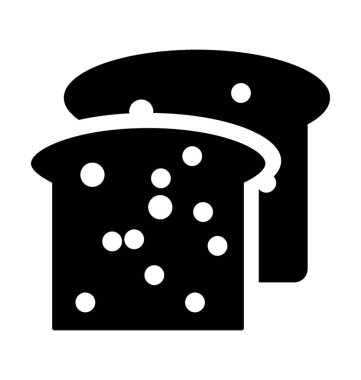 İki ekmek dilimleri önünde birbirinden tost için simge devam etti 