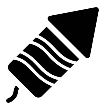 Bir füze maytap gibi çizgi film havai fişek için simge ifade eden 