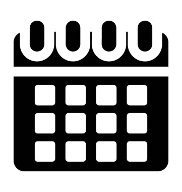 Tarih kutuları içeren ve kıvrılmış bağlama ile birlikte bağlı bir kayıt bu takvimidir  