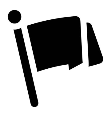 Dalgalı bir bez bayrak için simge yapma bir sopa 