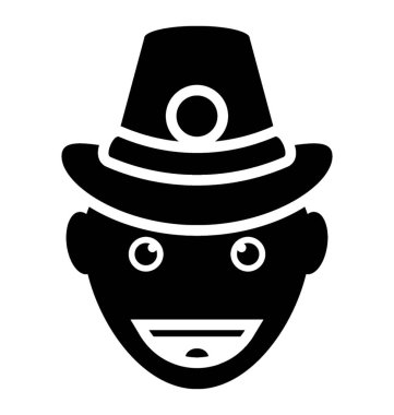 Adam ile şapka kovboy belirtmek için çizilmiş gösteren bir simge 