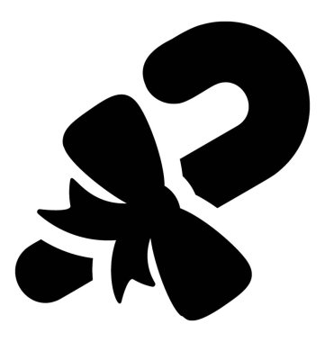 Şeker sopa ile Noel candy sopa için bir simge sunan bir yay şerit 