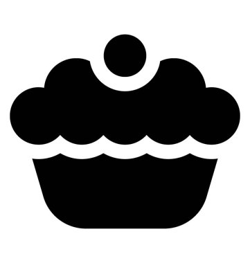 Çikolata muffin beyaz kreması ve vişne üst, cupcake simgesini ile