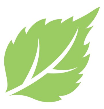 Bıçaklar ve çilek yaprak ifade eden damarlar ile yaprak simgesi 