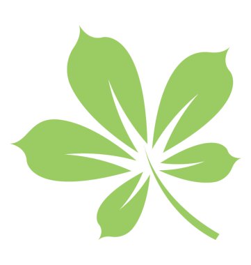 Parmak, kestane yaprak değerlendirilmesi ile açık bir el gibi tasarlanmış yaprak 