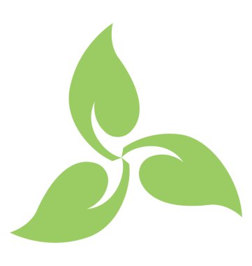 Üç yaprak bağlı birlikte gösterilen yaprakları simgesi girdap