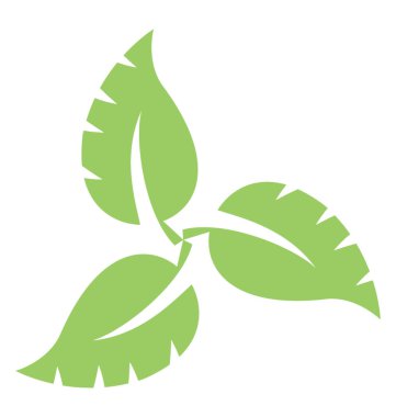 Üç yaprak bağlı birlikte gösterilen yaprakları simgesi girdap