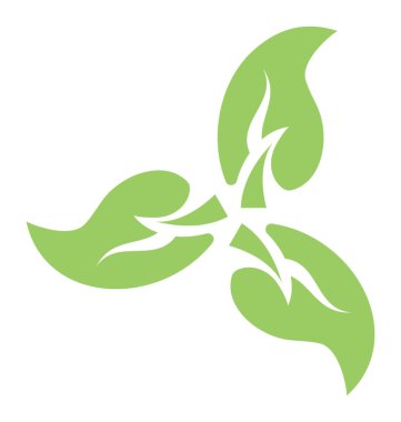 Eko yaprak yapımı üç yaprakları çiçek bağlı, bu yeşil yol çiçek