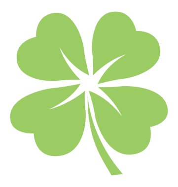 Üç trifoliate broşürler şanslı yonca için simge yapma 