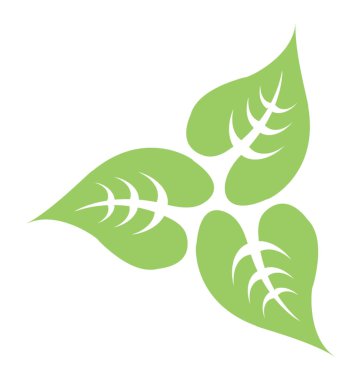 Üç yaprak bağlı birlikte gösterilen yaprakları simgesi girdap