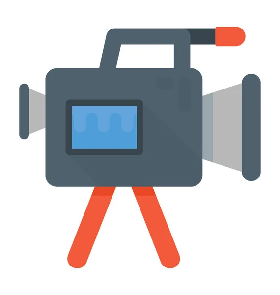 Ένα Εικονίδιο Της Βιντεοκάμερας Για Δημιουργία Ταινιών Και Την Εγγραφή — Διανυσματικό Αρχείο