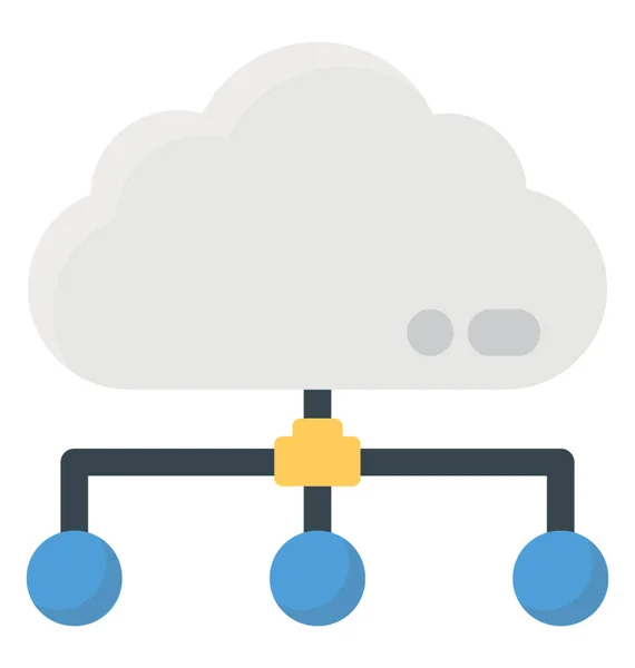 Niektórych Węzłów Sieci Wyświetlono Ikonę Dla Hostingu Chmurze — Wektor stockowy