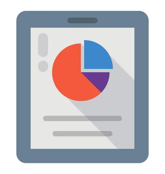 Relazione Statistica Analisi Grafico Torta Icona Piatta — Vettoriale Stock