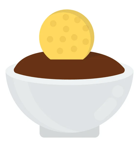 Une Tasse Remplie Savoureux Sérum Chocolat Biscuit Trempé Dedans Concept — Image vectorielle