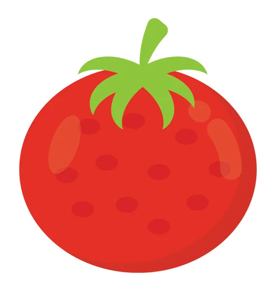 Rotes Rundes Gemüse Mit Flecken Und Blütenstiel Symbol Für Tomate — Stockvektor