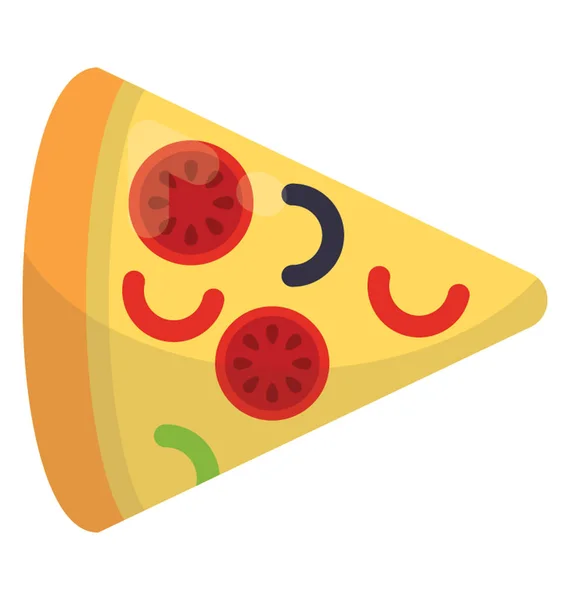 Bit Ugnen Bakas Kryddig Pizza Med Tomat Oliver Och Paprika — Stock vektor