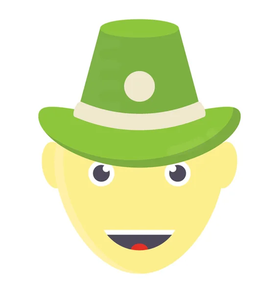 Иконка Изображением Аватара Человека Шляпе Нарисованной Обозначения Садовника — стоковый вектор