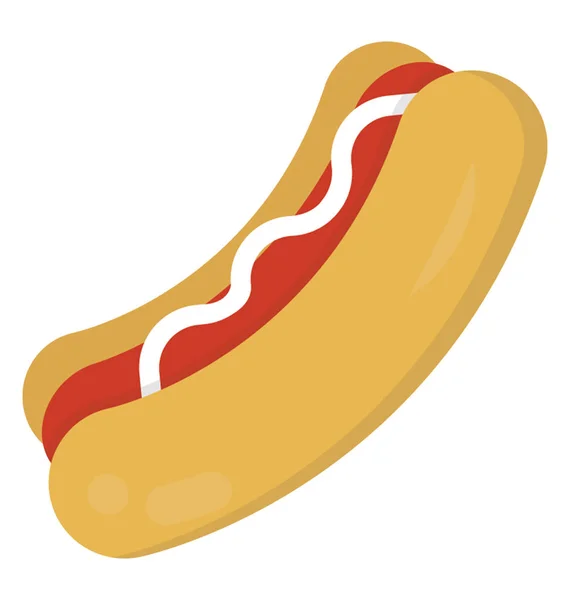 Een Hamburger Met Worstjes Crème Symbolsing Icoon Voor Hotdog — Stockvector