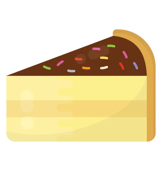 Pedazo Pastel Lleno Chocolate Espolvorear Para Hacer Icono Para Rebanada — Archivo Imágenes Vectoriales