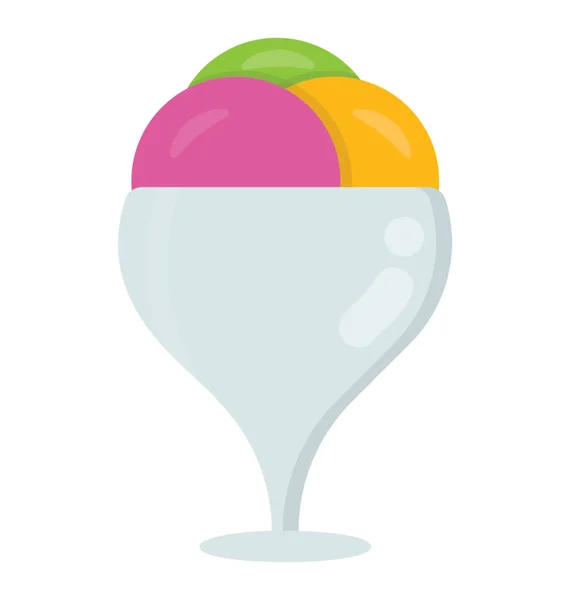 Чашка Трьома Ложками Полуничного Ванільного Арахісового Морозива — стоковий вектор