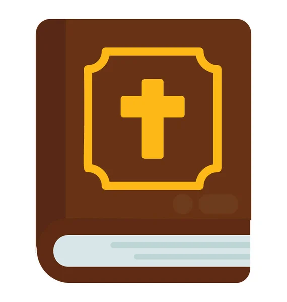 Bok Med Kristna Kors Tecken Som Betecknar Helig Bok Bibeln — Stock vektor