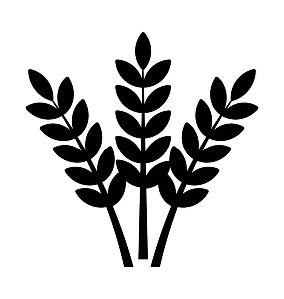 Una Estructura Herbácea Con Semillas Completando Icono Para Trigo — Vector de stock