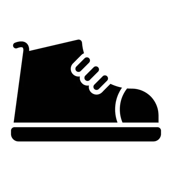 Modne Obuwie Długi Koronki Dokonywanie Ikona Dla Sneaker — Wektor stockowy