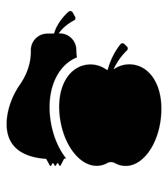 Apfel Und Birnentomaten Zusammen Einem Symbol Für Gesunde Früchte — Stockvektor