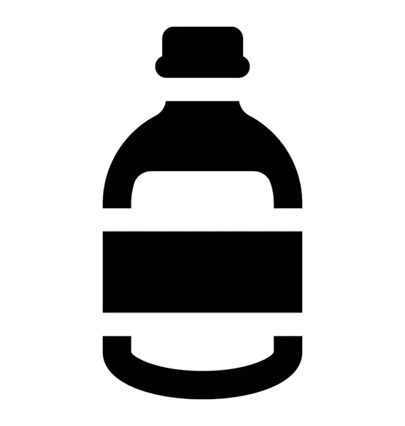 Flasche Gefüllt Mit Flüssigkeit Und Fest Verschlossenem Deckel Symbol Für — Stockvektor