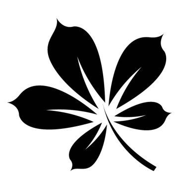 Parmak, kestane yaprak değerlendirilmesi ile açık bir el gibi tasarlanmış yaprak 