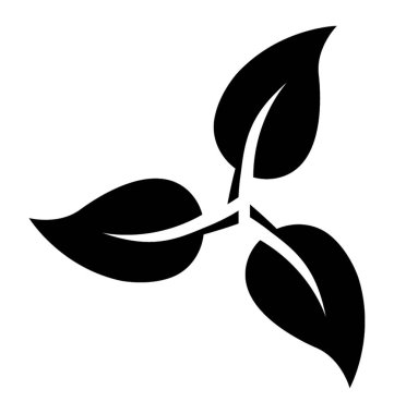Üç yaprak bağlı birlikte gösterilen yaprakları simgesi girdap
