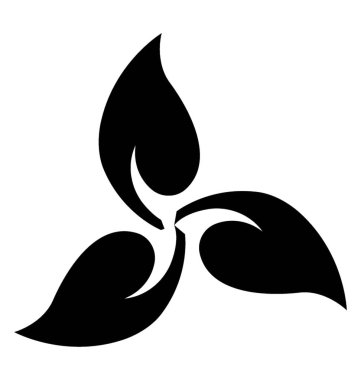 Üç yaprak bağlı birlikte gösterilen yaprakları simgesi girdap