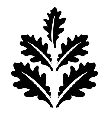 Meşe yaprakları dekoratif simetri yapma yapısında yerleştirilmiş, bu meşe yaprağı tasarım 