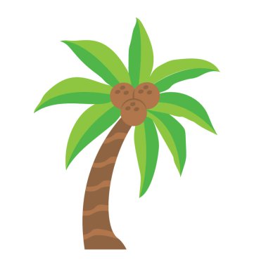 Tropikal Hindistan cevizi ağacı düz simgesi tasarım 