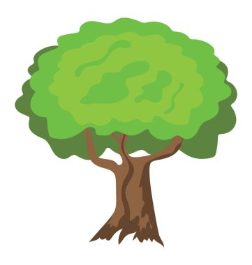Bir yeşil yeşillik gölgeli ağaç, american elm düz simgesi