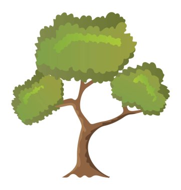 Bir yaprak döken ağaç, siyah söğüt ağacı düz simgesi tasarım 