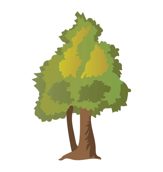 Projeto Vetorial Ícone Plano Árvore Cicuta —  Vetores de Stock