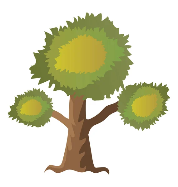 Árbol Hoja Caduca Eucalipto Diseño Icono Plano — Vector de stock