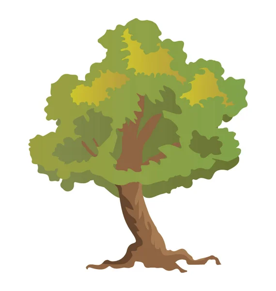 Chestnut Tree Autumn Flat Icon Image — Stock Vector