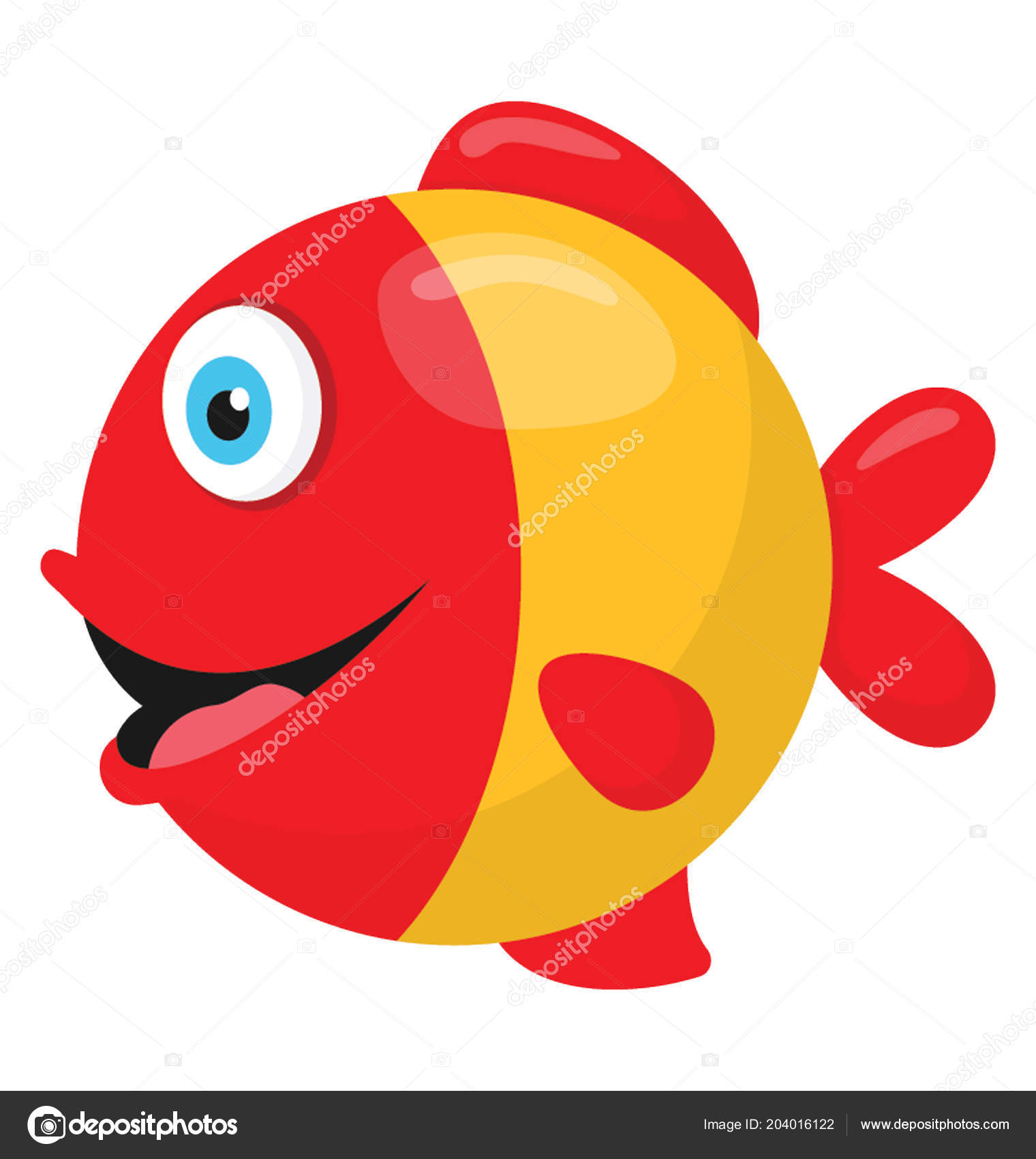 Smiley Face Colorful Fish Cartoon Showing Concept Aquatic Animal Stock  Vector by ©vectorsmarket 204016122