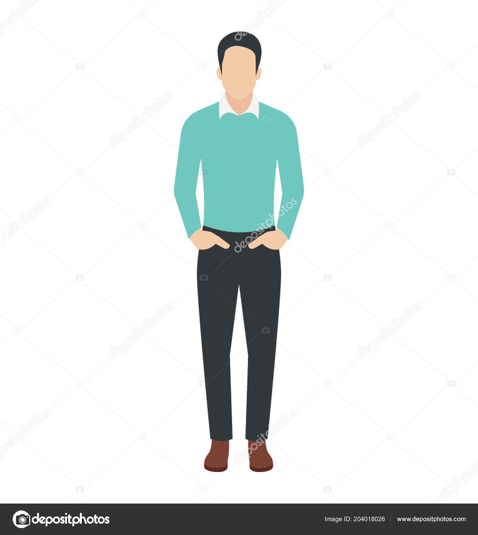 Male Wearing Dress Pant Shirt Jersey Showcasing Worker Icon Stock male-wearing-dress-pant-shirt-jersey-showcasing-worker-icon-stock