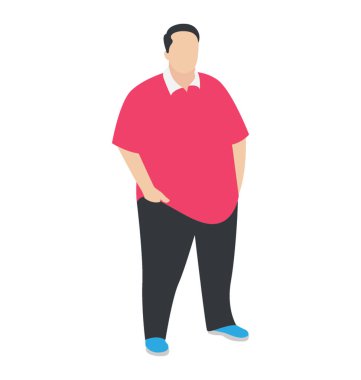 Profilden poz rahat soyunma ayakta şişko adam 