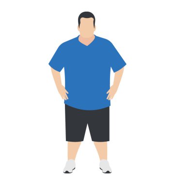 Şişko adam rahat soyunma önünde poz ayakta 