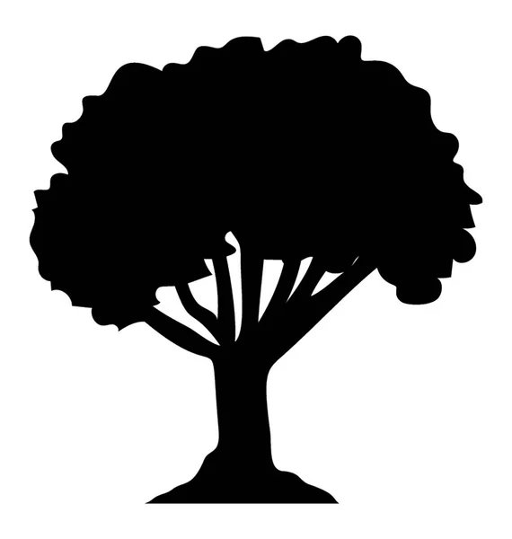 Schnell Wachsender Bockdornbaum Glyphen Symbol — Stockvektor