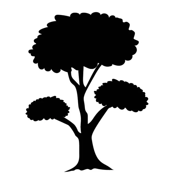 Ein Baum Mit Kleinen Runden Blättern Und Ästen Struktur Ist — Stockvektor